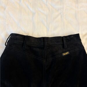 Wrangler Genuine Leather Black Pants Size 11 Straight Leg Western